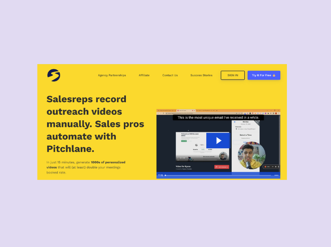 Pitchlane: Top B2B video prospecting software 