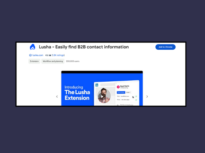 Lusha: One of the top LinkedIn-based email extractor tools. 