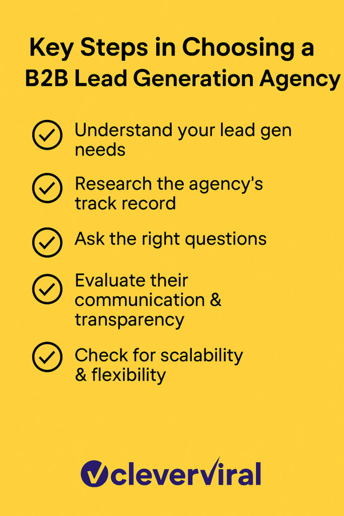 Key steps to choose a b2b lead generation agency - A stepwise flow 